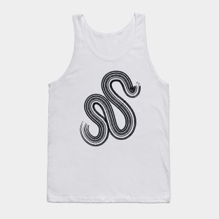 Minimalist black and white charcoal curve sketch Tank Top